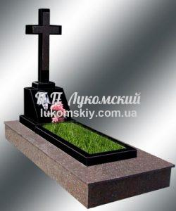 одинарний пам'ятник у вигляді хреста із чорного габро